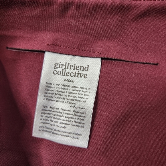 Girlfriend Collective Women's Size Small Burgundy Leggings Pocket Ankle - Picture 4 of 5